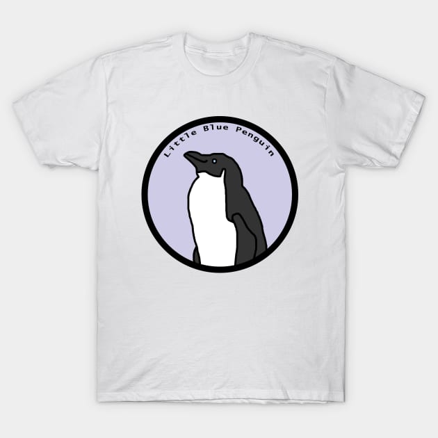 Portrait of Little Blue Penguin in a Circle T-Shirt by ellenhenryart